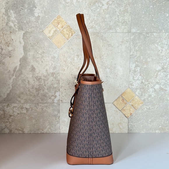 Michael Kors Jet Set Travel Large Shoulder Tote Bag MK Brown - Picture 5 of 14